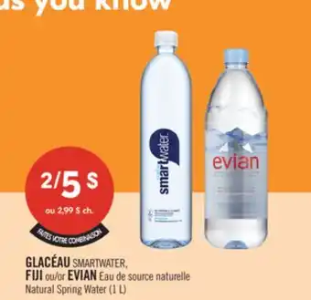 Pharmaprix GLACÉAU SMARTWATER, FIJI or EVIAN Natural Spring Water offer