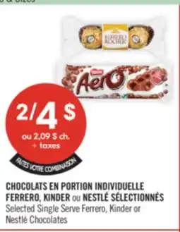 Pharmaprix Selected Single Serve Ferrero, Kinder or Nestlé Chocolates offer