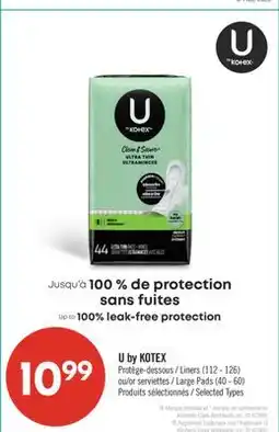 Pharmaprix U by KOTEX Liners (112 - 126) or Large Pads (40 - 60) offer