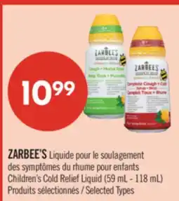 Pharmaprix ZARBEE'S Children's Cold Relief Liquid offer