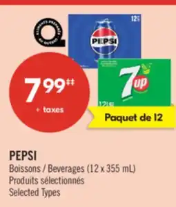 Pharmaprix PEPSI Beverages offer