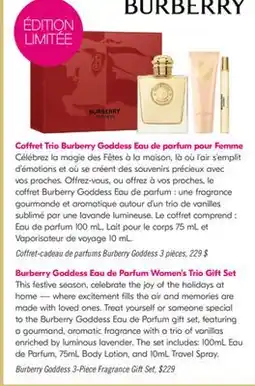 Pharmaprix Burberry Goddess 3-Piece Fragrance Gift Set offer