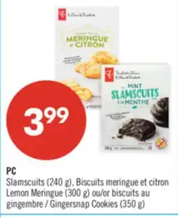 Pharmaprix PC Slamscuits (240 g), Lemon Meringue (300 g) or Gingersnap Cookies (350 g) offer