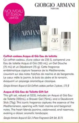 Pharmaprix Giorgio Armani Acqua di Giò 3-Piece Fragrance Gift Set offer
