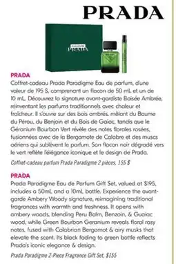 Pharmaprix Prada Paradigme 2-Piece Fragrance Gift Set offer