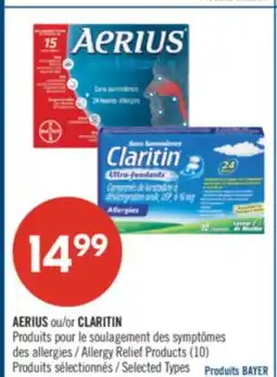 Pharmaprix AERIUS or CLARITIN Allergy Relief Products (10) offer