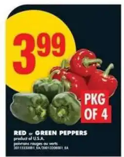 No Frills RED or GREEN PEPPERS offer