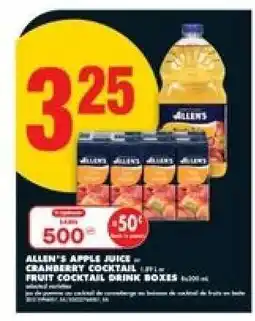 No Frills ALLEN'S APPLE JUICE – CRANBERRY COCKTAIL offer