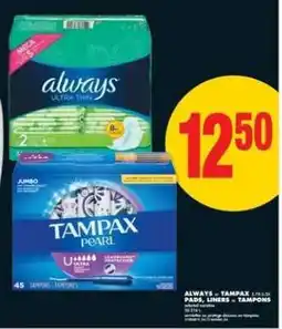 No Frills Always Tampax offer