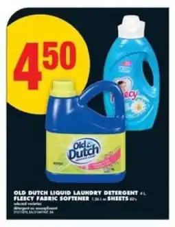 No Frills OLD DUTCH LIQUID LAUNDRY DETERGENT / FLEECY FABRIC SOFTENER offer
