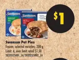 No Frills Swanson Pot Pies offer