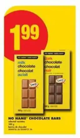 No Frills NO NAME CHOCOLATE BARS offer