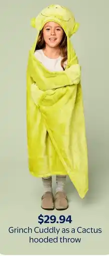 Walmart Grinch Cuddly as a Cactus hooded throw offer