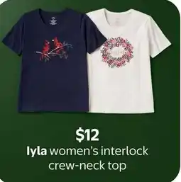 Walmart lyla women's interlock crew-neck top offer