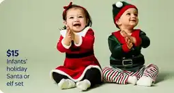 Walmart Infants' holiday Santa or elf set offer