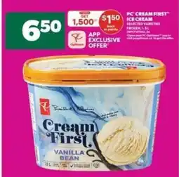 Real Canadian Superstore PC Cream First Ice Cream offer