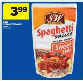 Real Canadian Superstore S&W Spaghetti Sauce offer