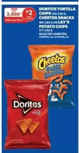 Real Canadian Superstore Doritos Tortilla Chips, Cheetos Snacks, or Lay's Potato Chips offer