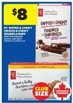 Real Canadian Superstore PC Dipped & Chewy or Rich & Chewy Granola Bars offer