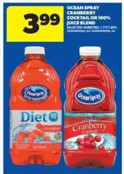 Real Canadian Superstore OCEAN SPRAY CRANBERRY COCKTAIL or 100% JUICE BLEND offer