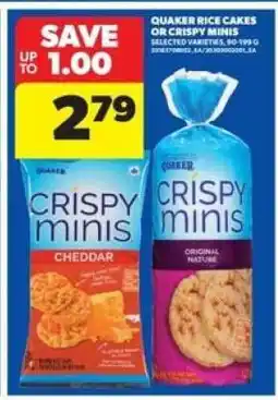 Real Canadian Superstore Quaker Rice Cakes or Crispy Minis offer