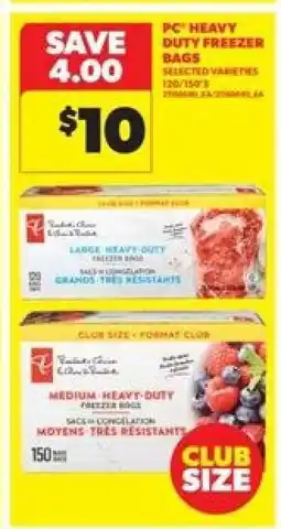 Real Canadian Superstore PC Heavy Duty Freezer Bags offer