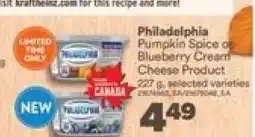 Real Canadian Superstore Philadelphia Pumpkin Spice or Blueberry Cream Cheese Product offer