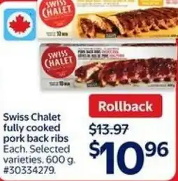 Walmart Swiss Chalet fully cooked pork back ribs offer