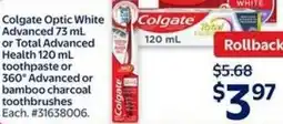 Walmart Colgate Optic White Advanced offer
