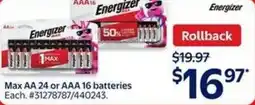 Walmart Max AA 24 or AAA 16 batteries offer