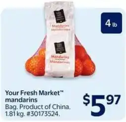 Walmart Your Fresh Market mandarins offer