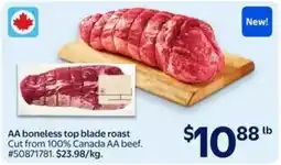 Walmart AA boneless top blade roast offer