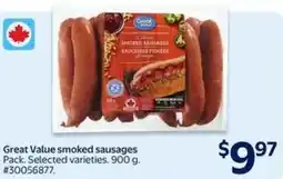 Walmart Great Value smoked sausages offer
