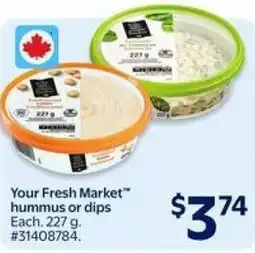 Walmart Your Fresh Market hummus or dips offer