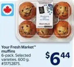 Walmart Your Fresh Market muffins offer