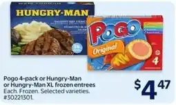 Walmart Pogo 4-pack or Hungry-Man or Hungry-Man XL frozen entrees offer
