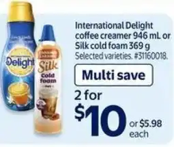 Walmart International Delight coffee creamer offer