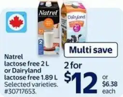 Walmart Natrel lactose free offer