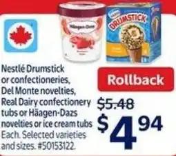 Walmart Nestlé Drumstick or confectioneries and Del Monte novelties offer