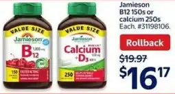 Walmart Jamieson B12 150s or calcium 250s offer