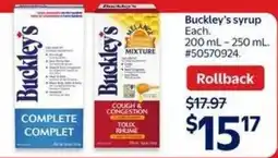Walmart Buckley's syrup offer