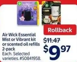 Walmart Air Wick Essential Mist or Vibrant kit offer