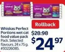Walmart Whiskas Perfect Portions wet cat food value pack offer