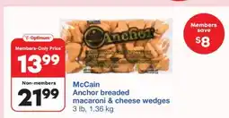 Wholesale Club Anchor breaded macaroni & cheese wedges offer