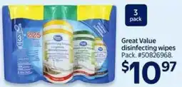 Walmart Great Value disinfecting wipes offer