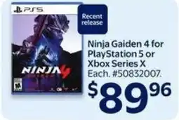 Walmart Ninja Gaiden 4 for PlayStation 5 or Xbox Series X offer