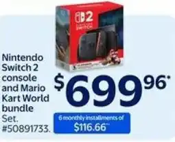 Walmart Nintendo Switch 2 console and Mario Kart World bundle offer