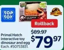 Walmart Primal Hatch interactive toy dinosaur and egg offer
