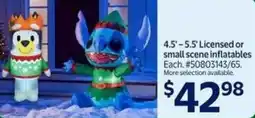 Walmart 4.5-5.5' Licensed or small scene inflatables offer