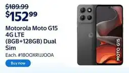 Walmart Motorola Moto G15 4G LTE offer